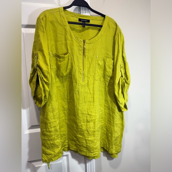 Ellen Tracy size 3XL
Women's Limeade Yellow Convertible
Sleeve Blouse - Picture 1 of 6
